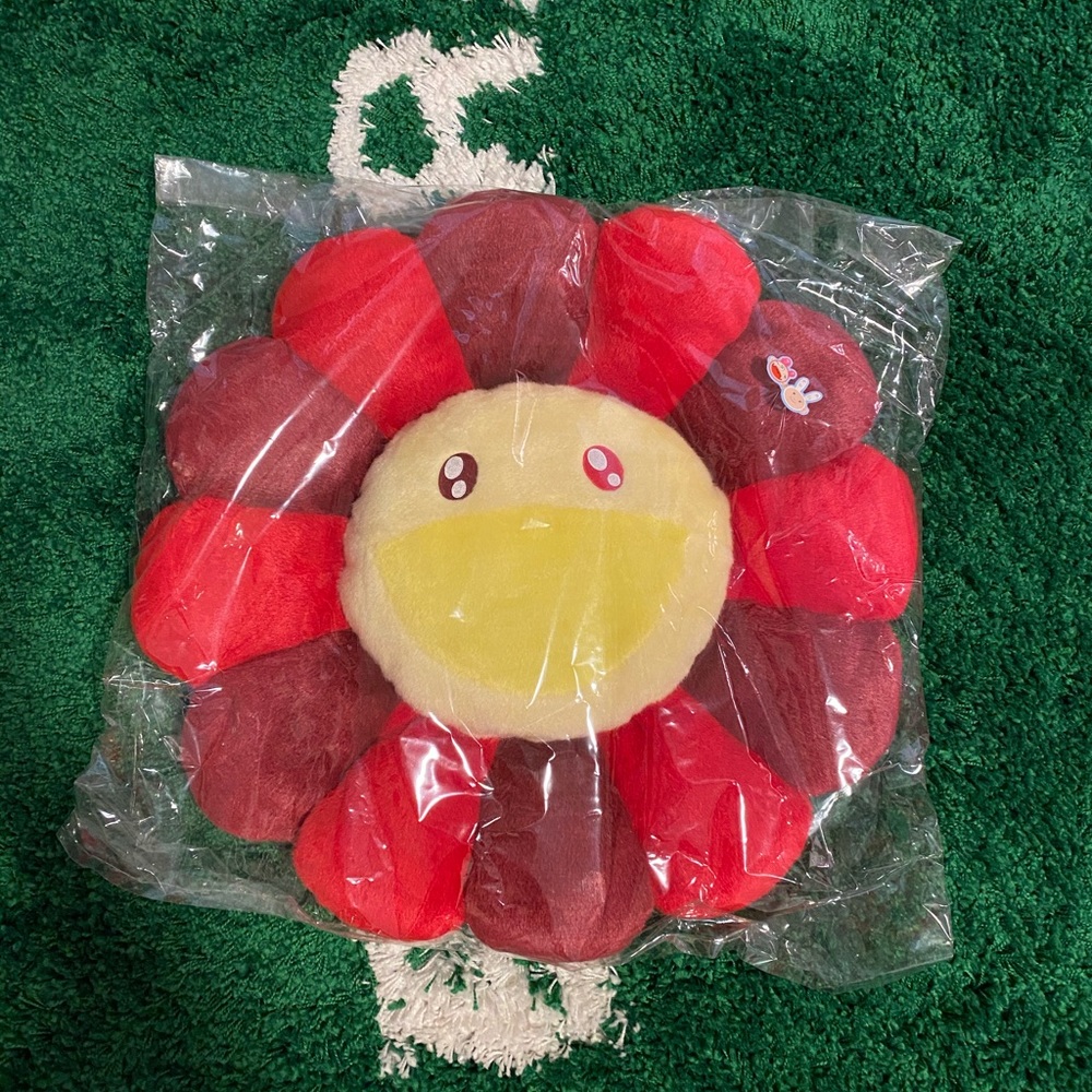 Takashi murakami flower cushion rose red
